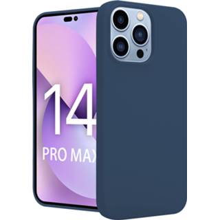 👉 Blauw silicone ShieldCase iPhone 14 Pro Max case (donkerblauw) 8720763486966