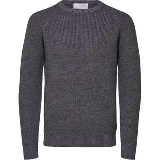 👉 Sweater XL mannen grijs Selected Zware Textuur casual he