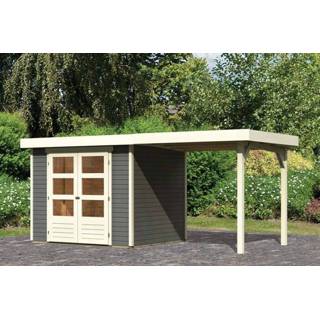 👉 Tuinhuisje Woodfeeling | Tuinhuis Askola 3 met Overkapping 2,4 Terragrijs 4010090829050