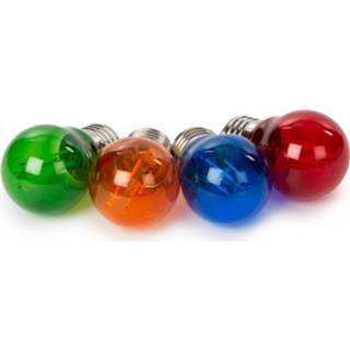 👉 Gloeilamp rood groen active LED E27 Gloeilampen voor Prikkabel - G45 4 stuks Rood, groen, blauw&oranje 5410329720315