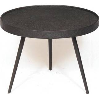 👉 Salontafel zwarte metaal zwart - rond bijzettafel 58 cm 8720663519559