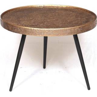 👉 Ronde salontafel goud metaal - bijzettafel salon tafel 58 cm 8720663519566