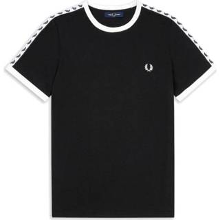 👉 Sportshirt XL mannen zwart Fred Perry Taped Ringer Tee he