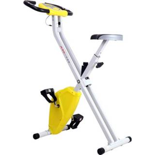 Hometrainer geel active HOMdotCOM fitnessfiets met LCD-monitor, 4251774968409