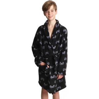 👉 Badjas zwart Tiener controller - fleece-140 8720254046082