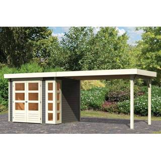 👉 Tuinhuisje Woodfeeling | Tuinhuis Kerko 3 met Overkapping 2,8 Terragrijs 4010090829371