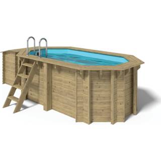 👉 Zwembad houten Fonteyn | 8-Hoekig 350x200x120 cm