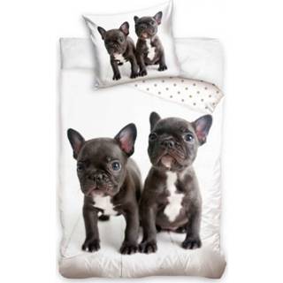 👉 Dekbedovertrek katoen antraciet Dreamee Puppy's Junior 140 x 200 cm -65 65 - 5902689498589