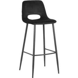 👉 Barkruk zwart fluweel antraciet LABEL51 Josh - 8720143413308