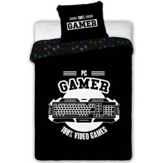 👉 Dekbedovertrek katoen antraciet Gamer Game 140x200cm Grote kussensloop 70x90cm 5907750591329