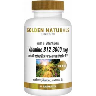 👉 Zuigtablet gezondheid Golden Naturals B12 3000mcg Zuigtabletten 8718164643811