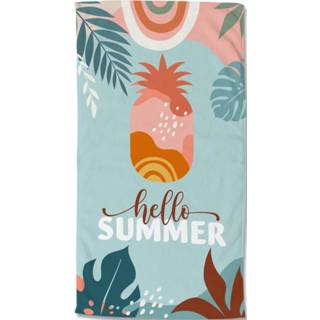 👉 Strandlaken antraciet Hello Summer -100x180 - multi 8717285207773