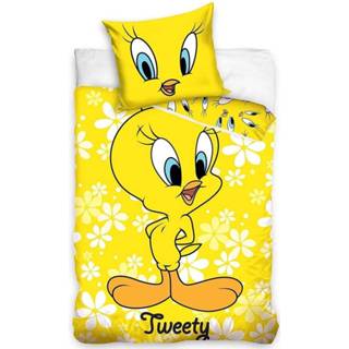 Peuterdekbedovertrek katoen antraciet peuters Looney Tunes Tweety 100 x 135 cm - 5902689457715