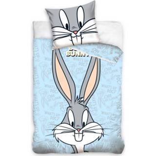 👉 Peuterdekbedovertrek katoen antraciet peuters Looney Tunes Bugs Bunny 100 x 135 cm - 5902689457722