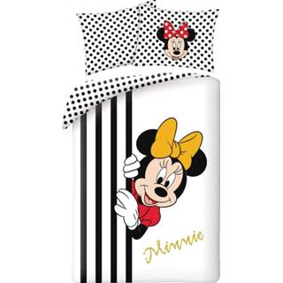 👉 Dekbedovertrek katoen antraciet Disney Minnie Mouse Peekabooy - Eenpersoons 140 x 200 cm 5904209601349