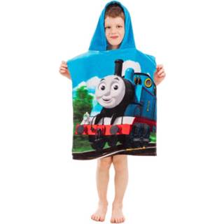 Poncho katoen antraciet Thomas de Trein - 50 x 115 cm 8592753012819