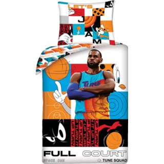 👉 Dekbedovertrek katoen antraciet Space Jam Full Court 140 x 200 cm (katoen) 5904209600335
