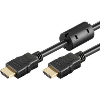 👉 HDMI kabel kunststof zwart Goobay - 1.4 High Speed Geschikt voor 4K Ultra HD 2160p en 3D-weergave Beschikt over Ethernet Ferrietkern 2 meter Korte 4040849319082