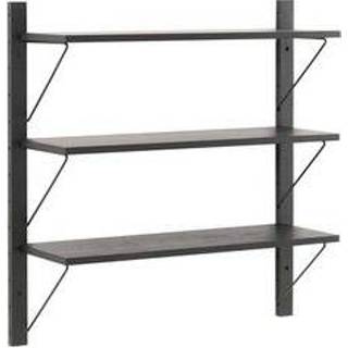 👉 Zwart hout bruin Wandmeubel Halle - 83x80,2x26 cm Leen Bakker 5713941012760