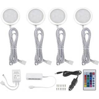 👉 Afstands bediening 4pcs 12V RGB 7 Colors LED Caravan Interior Lighting Roof Ceiling Light with 24 Key Remote Control For Camper RV Trailer Boat Van