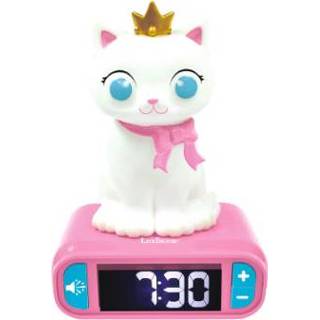 👉 Wekker meisjes LEXIBOOK met 3D kat nachtlicht figuur en geweldige ringtones 3380743089294