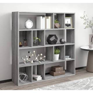 👉 Boekenkast grijs hout active 110x24x110 cm bewerkt sonoma eikenkleurig 8720286953983