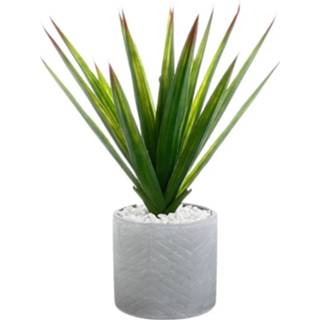 👉 Kunst plant keramische active Atmosphera Aloe Vera kunstplant in pot 47 cm