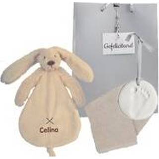 👉 Knuffeldoek Knuffeldoekje rabbit richie cream met naam 6013754687636