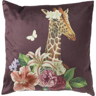 👉 Sierkussen paars polyester wonderlijke giraffe - 45x45 cm 8716963166272