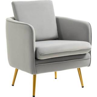 Fauteuil grijs fluweel active HOMdotCOM vintage - look 6095804823898