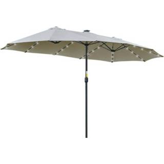 👉 Parasol grijs active Sunny Dubbele met LED lampjes 4,5m lichtgrijs 6095805315392