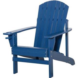 👉 Terrasstoel blauw hout active Sunny Tuinstoel met bekerhouder - 97 x 72.5 93 cm 6095824575548