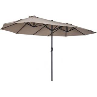 👉 Parasol staal active Sunny Dubbele Ovale Handzwengel Zonnescherm Koffie 6011627279254