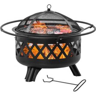 👉 Vuurschaal zwart active Sunny 2-in-1 - met vonkbescherming incl. Grillplaat -Ø82 cm 6095811435480