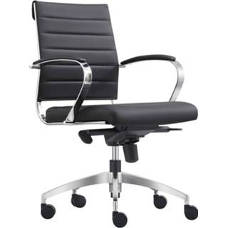 👉 Bureaustoel zwart leder CÃ¡diz - 100%