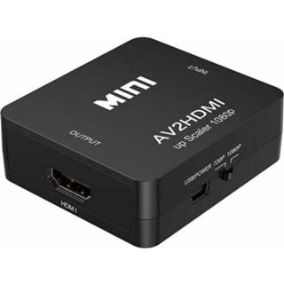 HDMI-converter zwart composiet active Tulp naar HDMI Converter - AV / RCA To Audio Video Kabel Adapter 8719793125884