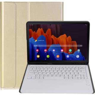 👉 Bluetooth toetsenbord goud active voor Samsung Galaxy Tab A7 Lite (2021) & Hoes - QWERTY Keyboard case Auto/Wake functie 8719793141792