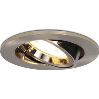 👉 Inbouwspot wit aluminium Geborsteld HOFTRONIC™ Dimbare LED Lublin 5 Watt 2700K warm kantelbaar 8720722700256