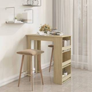 👉 Bartafel eiken active met opbergrek 102x50x103,5 cm spaanplaat sonoma 8720286834268