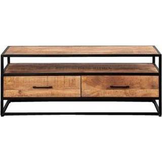 👉 Mangohout#Metaal Bruin#Zwart mannen Tv-dressoir Logan - mangohout 48x120x45 cm Leen Bakker 8714901801827