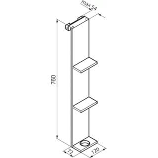 👉 Planchet wit Novellini Frame hangend 76x12cm + haak en wisserhouder - mat 8013232085709