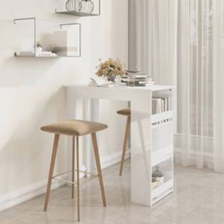 👉 Bartafel wit active met opbergrek 102x50x103,5 cm hoogglans 8720286834282