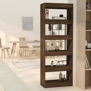 👉 Boekenkast active Boekenkast/kamerscherm 60x30x166 cm spaanplaat bruineikenkleur 8720286844410