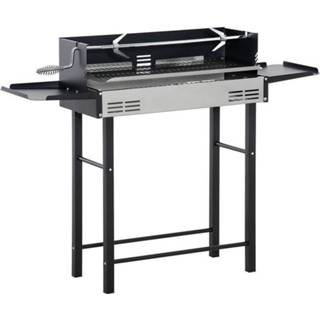 👉 Grill zwart RVS zilver active Sunny BBQ met Spit - Zwart/Zilver 118 x 32 90 xm 6095823853838