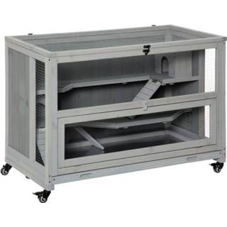 👉 Trap grijs glas staal active Paws Knaagdierenhok met 3 Trappen Lichtgrijs 99 x 50 69 cm 6095802481403