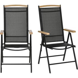 👉 Zwart active Sunny Tuinstoelset 2-delig mesh 71,5 cm× 68 cm × 109 6095802489430