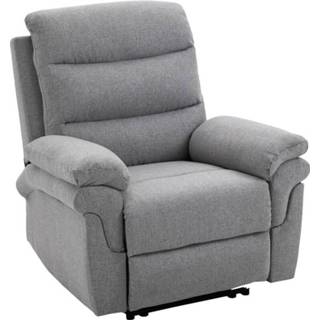 👉 Relaxfauteuil grijs active HOMdotCOM verstelbaar linnen-touch lichtgrijs 91 x 92 102 cm 6095803615685