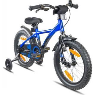 👉 Kinder fiets blauw kinderen zwart PROMETHEUS BICYCLES ® Kinderfiets 16, met zijwieltjes 731847262268