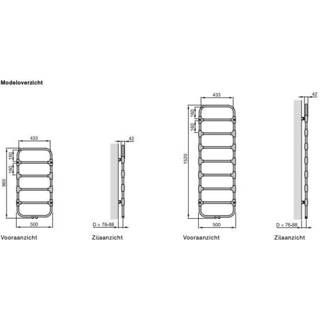 👉 Radiator Zehnder Nobis - 152x50cm 288w verchroomd