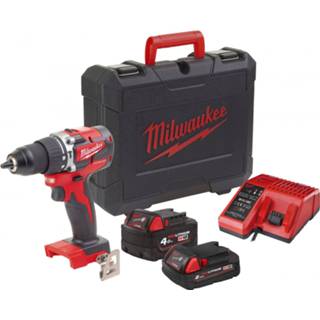 👉 Active Milwaukee M18 CBLPD-422C 18V Li-Ion accu klopboor-/schroefmachine set (1x 4.0Ah en 1x 2.0Ah accu) in koffer - koolborstelloos 4058546325121